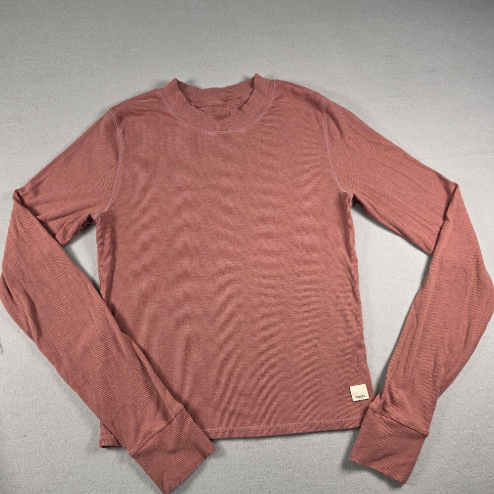 Vuori Brown Ribbed Long Sleeve Crew Neck Top #VW199 – Size M